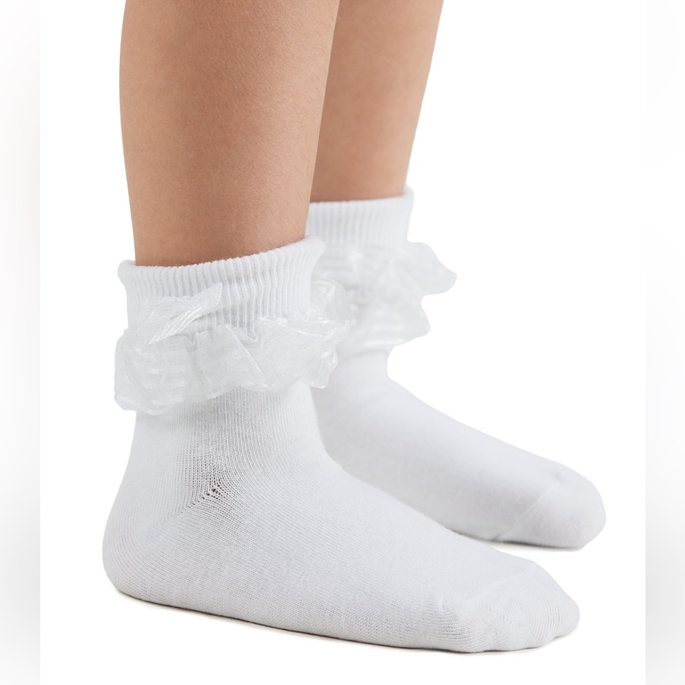 Trimfit White Ruffle Decorative Socks